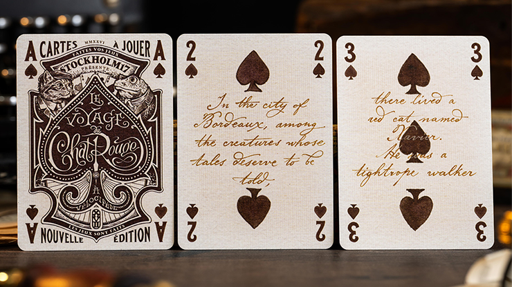 Le Voyage Du Chat Rouge Playing Cards by Stockholm17